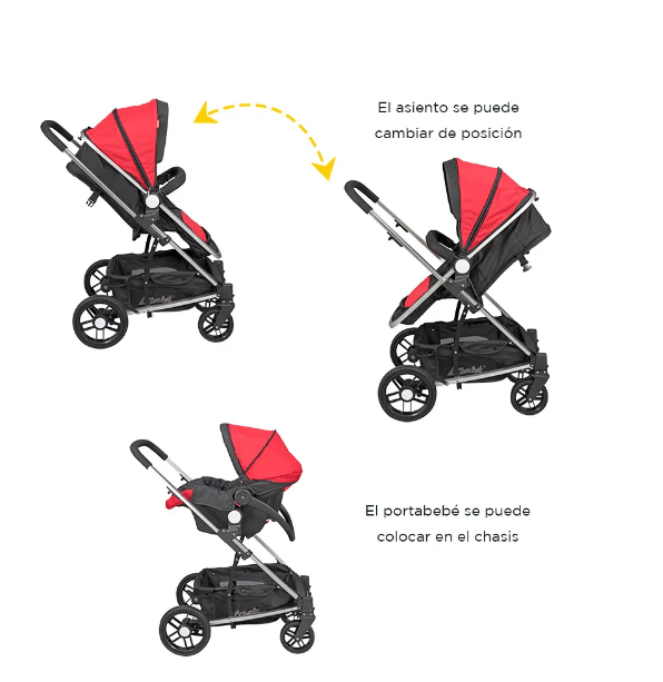 Carriola Travel System Crown Rojo