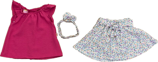 Conjunto Blusa Y Falda Con Diadema