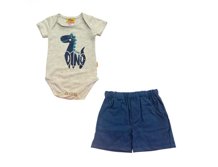 Conjunto 2P Pañalero y Short Dino