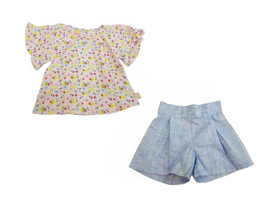 Set 2p Short y Blusa de Flores